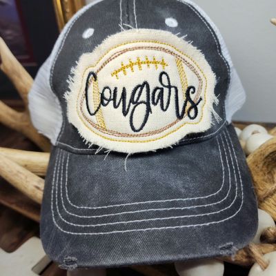 cougars football hat patch in the hoop embroidery